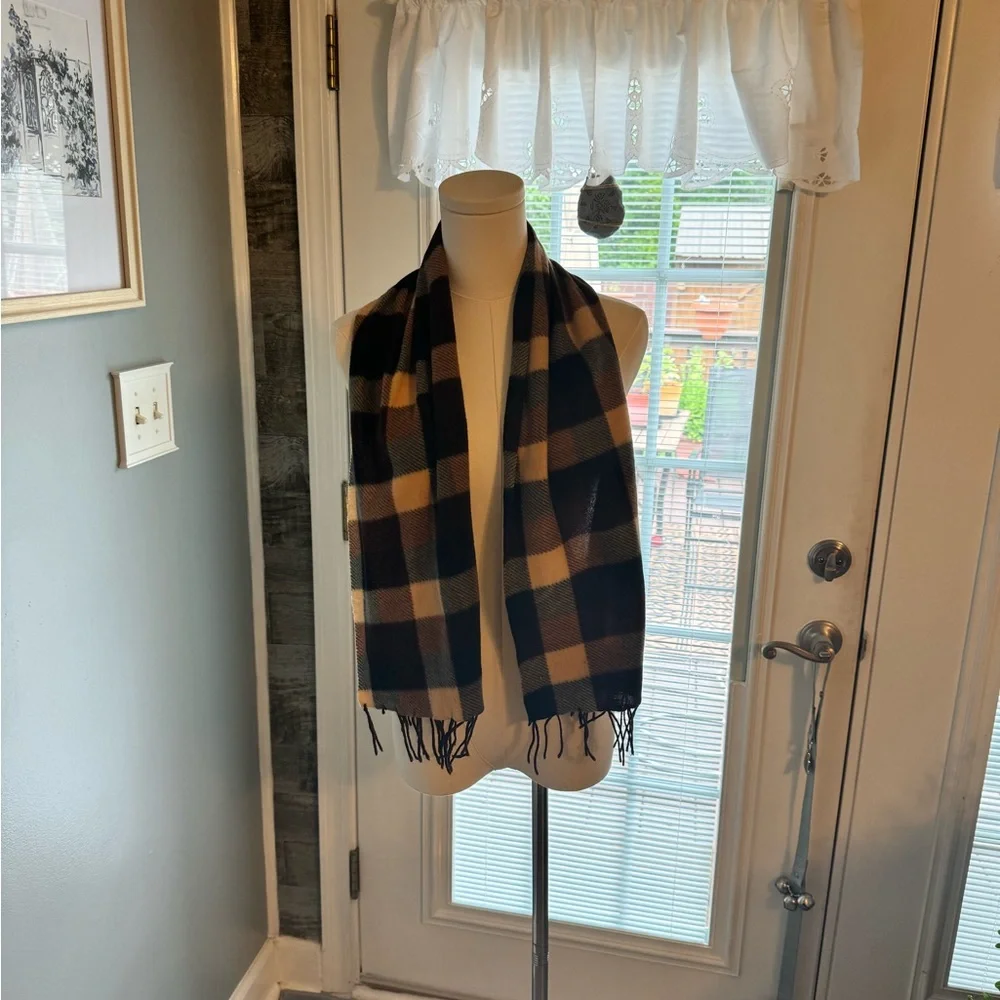 Plaid‎ Fringed 100% Polyester Scarf